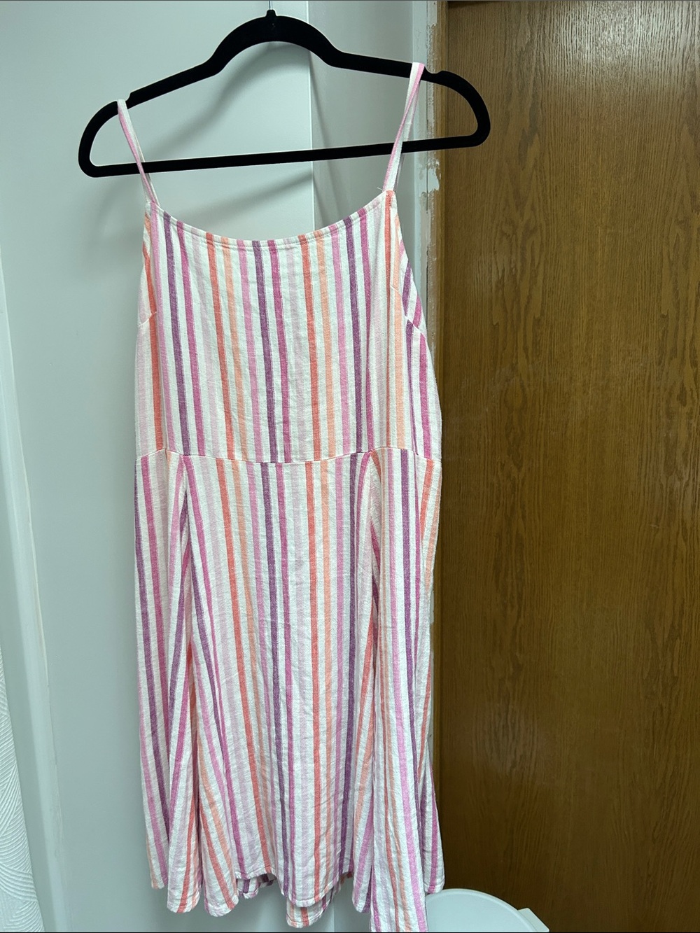 GAP cotton Pink and Purple Striped Midi Dress